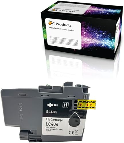 OCProducts - Cartucho de tinta de repuesto compatible para Brother LC404, negro, para DCP-J1200 MFC-J1205W MFC-J1215W