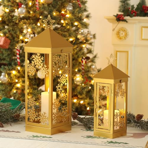 NEEDOMO Christmas Decorations Outdoor&Indoor, 17''/12'' Metal Can...