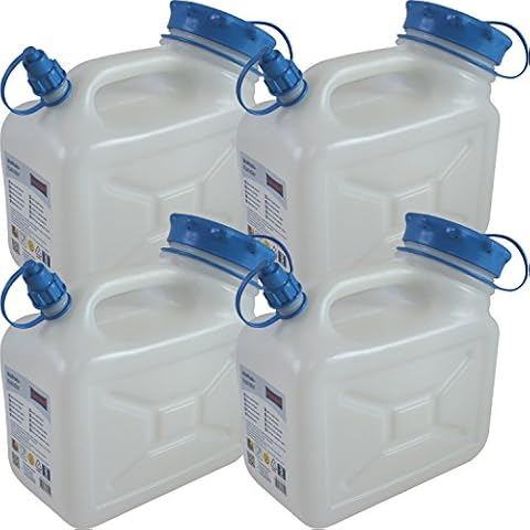 4x Weithals-Kanister 5 Liter PRO 4er Set Lebensmittelkanister Wasserkanister 5 Liter Cover