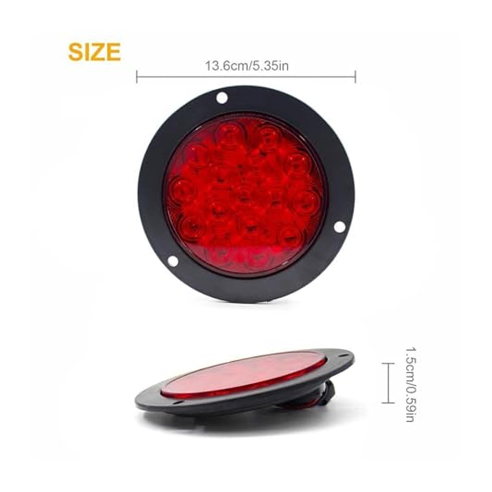 Luz de Freno 2 Luces Traseras Indicadoras 12 V 24 16 LED 4 Pulgadas Giro Para Coche Redondas Freno Marcha Atrás Remolque Para Camión