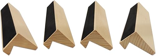 Miniatura 3 de Juego de 4 bandejas de dominó de madera, juego de 4 soportes de dominó, 4 estantes de madera de haya para juego de azulejos de dominó, azulejos no