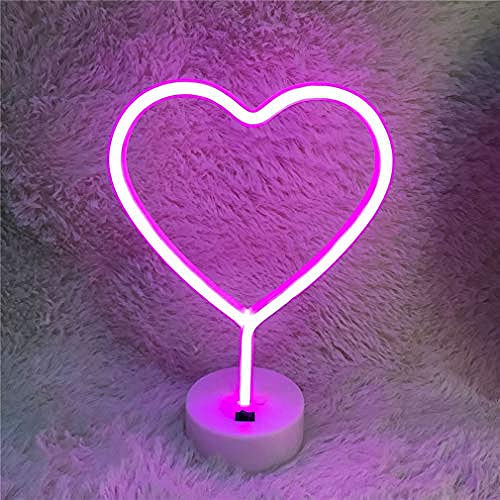 Image of LED Neon Light Sign Moon Star Heart Night Light for Kids' Bedroom Wall Art Romantic Christmas Birthday Gift