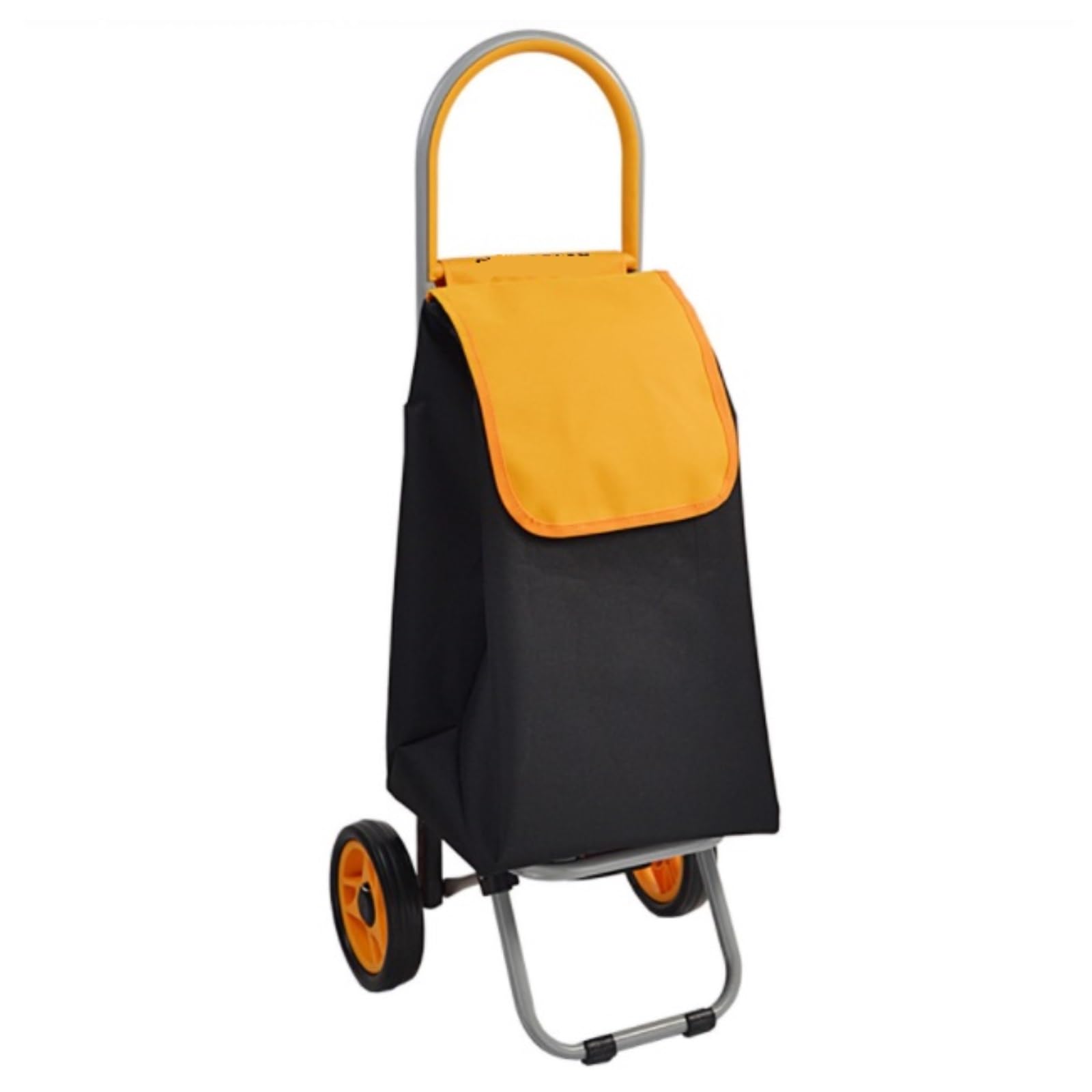 GPDNBIEU Shopping trolleys, Shopping Trolley Aluminum Alloy Foldable 2 Wheel Silent Carts Grocery(Orange)