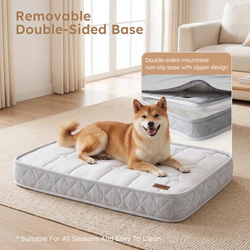 ZOMISIA Q-Max 0.5 Orthopedic Cooling Dog Bed for Crate, Reversible Warm & Cooling Dog Mattress for All Season 3" Thick Egg Crate Foam Pet Bed with Detachable Non-Slip Bottom, Waterproof Cover — view 5