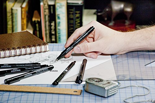 Zebra Pen Zensations Technical Pen, Assorted Point Sizes, Black Ink, 3-Count #TOP3