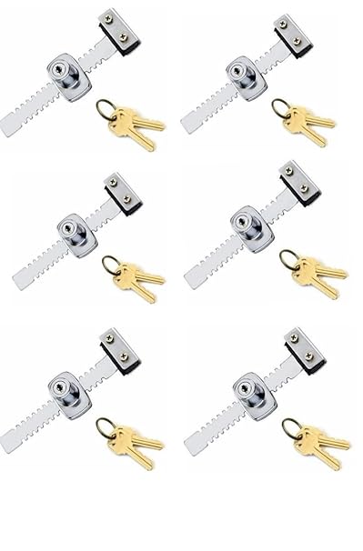 Sunglova Steel and Zinc Alloys Glass Lock 5 Inches Silver, Pack of 6 |