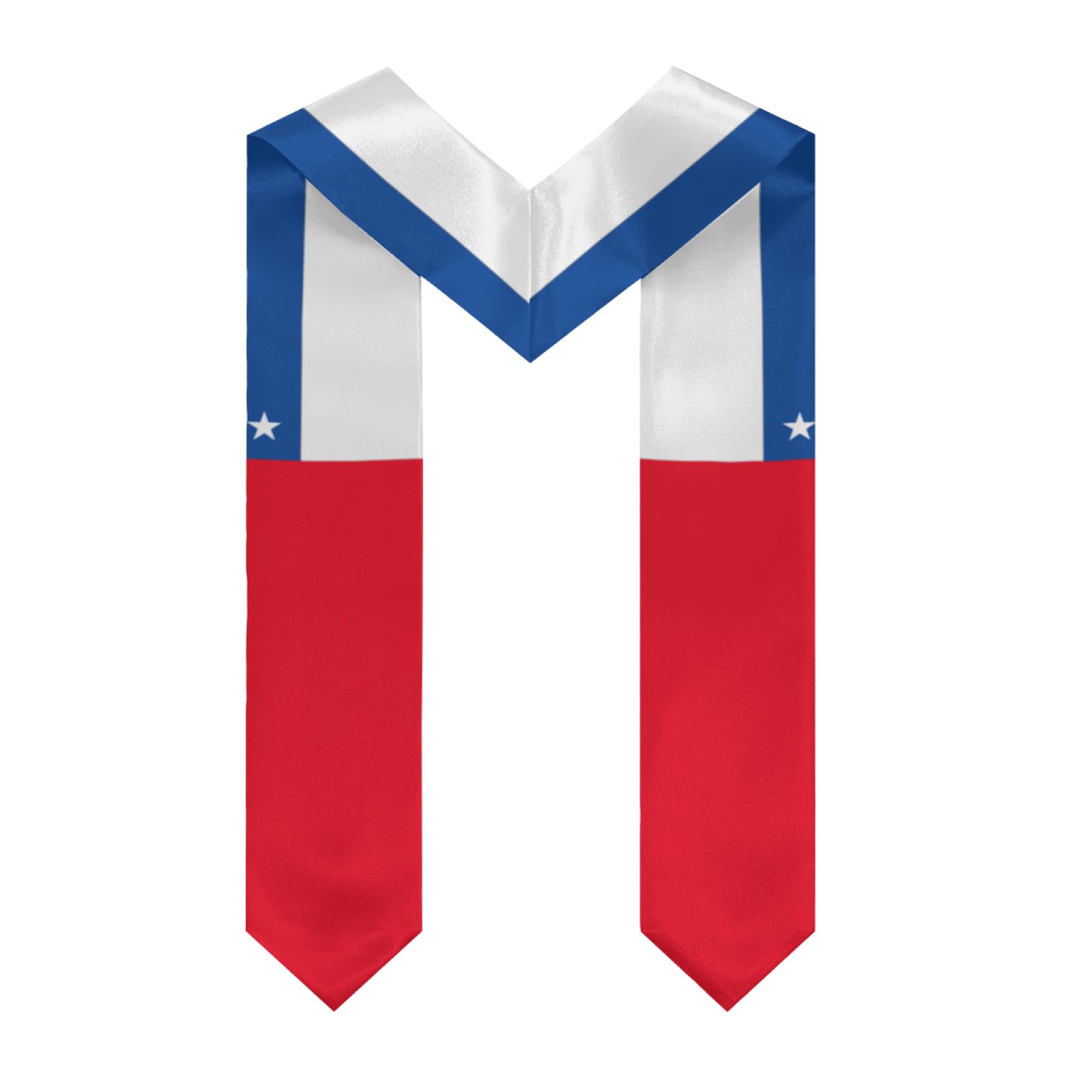 Chile Chileans Flag Graduation Stole Sash Shawl for Men Women Thickened V-Neck Scarf for International Students Teachers Study Aboard Graduate Gift 72 inches Unisex