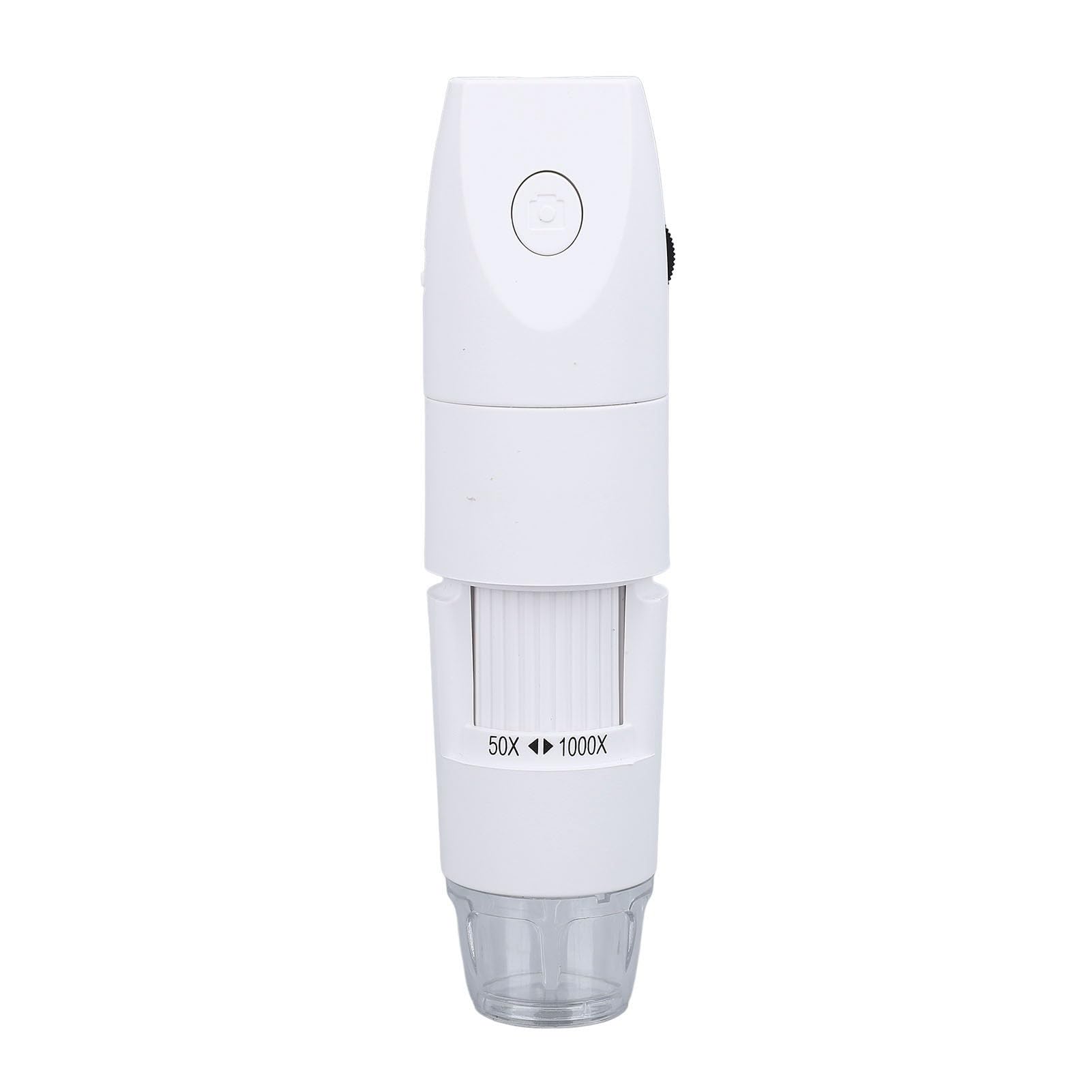 GOWENIC Przenośny Mikroskop Bezprzewodowy 1080P HD |Kamera Cyfrowa USB WiFi 1000X do Kontroli Skóry i Obwodów (WHITE)