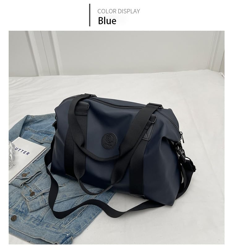 Travel Duffle Bags Large Gym Sports Crossbody Bag Foldable Overnight Weekender Carry-on Luggage Bag Personal Item Tote Bag (Blue)2