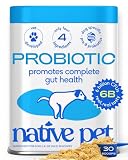 Native Pet Probiotics for Dogs – Dog Probiotic Powder for Gut & Digestive Health, Vet-Formulated 6B CFUs Dog-Specific Probiotic Strains, Supports Stool Quality & Diet Transitions – 30 Scoops