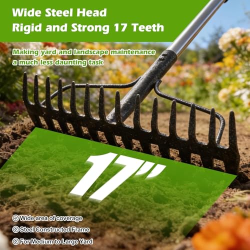 77-Inch Bow Rake with Adjustable Handle