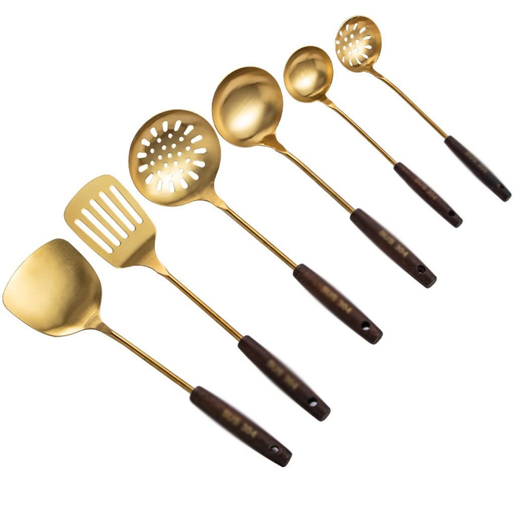 MYUYEE Kitchenware Set Wooden Handle Cooking Shovel Soup Spoon Colander Cooking Spoon Kitchen Utensils