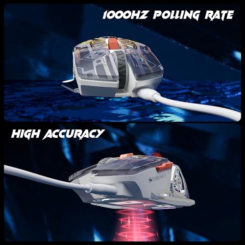 Image of ZEBRONICS Transformer M Plus Wired Gaming Mouse, Up to 12800 DPI, 6 Buttons with a 6-Level DPI Switch, 8 RGB Modes, 1000Hz Polling Rate, 1.5m Detachable Cable, Gaming Grade Sensor (Mech Orange)