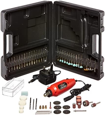 Amtech V2560 Mini Drill (60 Piece) with Bit Set for Craft and DIY. Electric Grinder Kit and Rotary Power Tool for Carving and Grinding