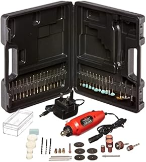 Amtech V2560 Mini Drill (60 Piece) with Bit Set for Craft and DIY. Electric Grinder Kit and Rotary Power Tool for Carving and Grinding