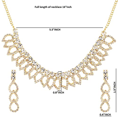 Image of Fancy White Choker Necklace Earrings Set for Women