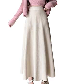 【送料&関税込】ChloAC Knit Long Skirt Amazon.com: Women Knitted Maxi Skirt Fall Winter A Line High