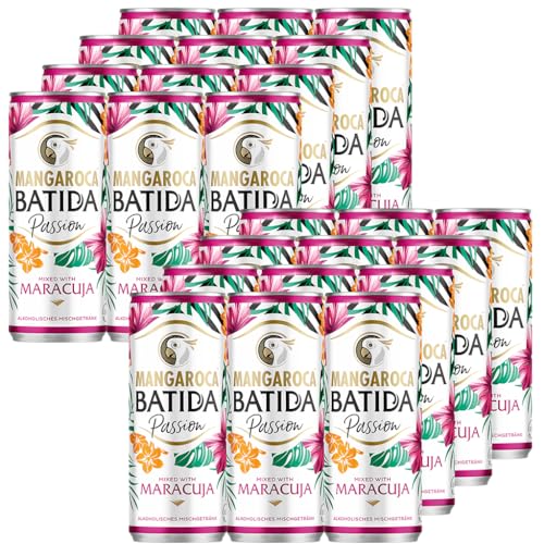 Mangaroca Batida Passion (24 x 0,25 l) 10% vol. - Alkoholisches Mischgetränk mit Maracujageschmack, fruchtiger Cocktailmix für den sofortigen Genuss, INKLUSIVE 6 PFAND