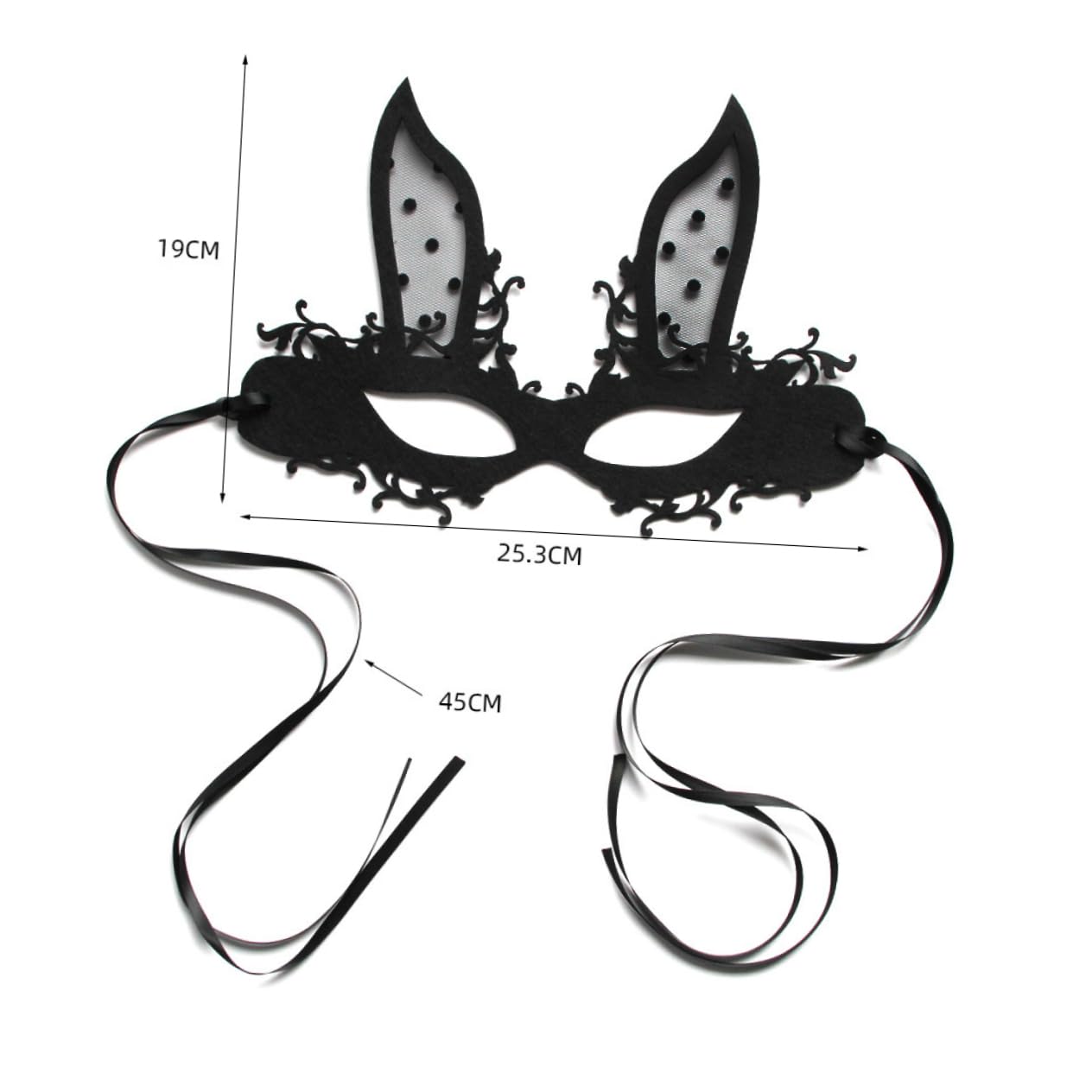 Abaodam Masque de lapin pour femme - Demi-masque de lapin léger - Accessoire de costume pour les fêtes, les bals masqués - Idéal pour les amis et la famille