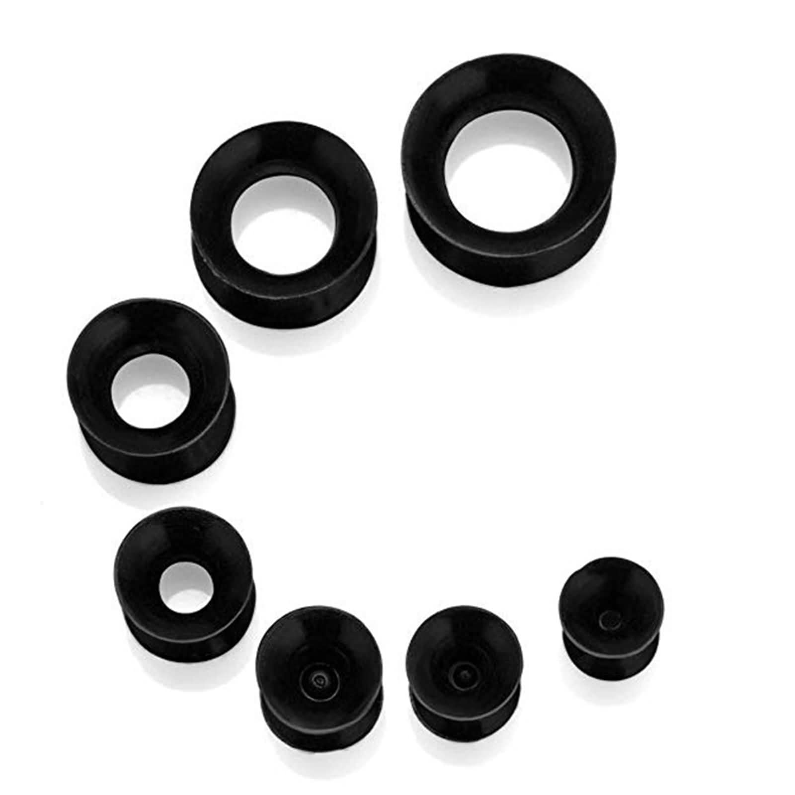 Acryl-Ohrmessgeräte-Dehnungsset, 50 Stück, Messgerät für Ohrringe, konisch, Verschiedene Größen, schwarzer Tunnel-Plug-Expander