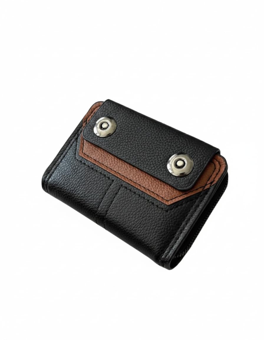 Slim Leather ATM Debit Credit Card Holder Wallet with 12 Slots for Cards & 2compartment for Paper Money Good for Birthday Anniversary Valentine Gift for Husband Boyfriend Father Brother(Black)-image-17
