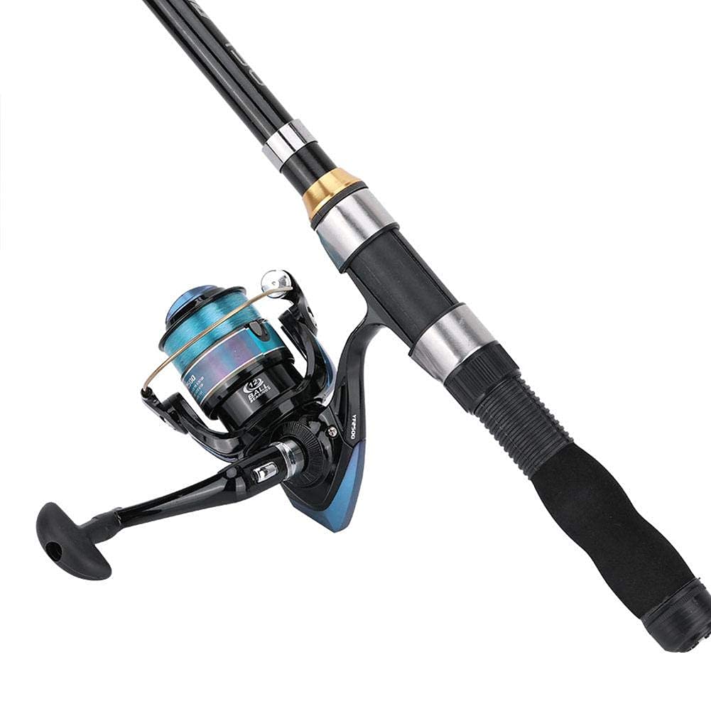 Alomejor Caña de Pescar Portátil 1.5M para Pesca en Mar y Agua Dulce - Varilla Ligera de Carbono para Pesca al Aire Ideal para Principiantes y Expertos