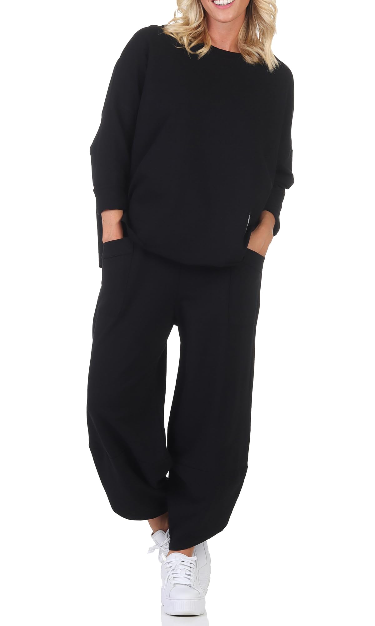 Tuta da jogging da donna, in due pezzi, per il tempo libero e lo sport, tuta da allenamento, tuta con cappuccio e pantaloni 6172