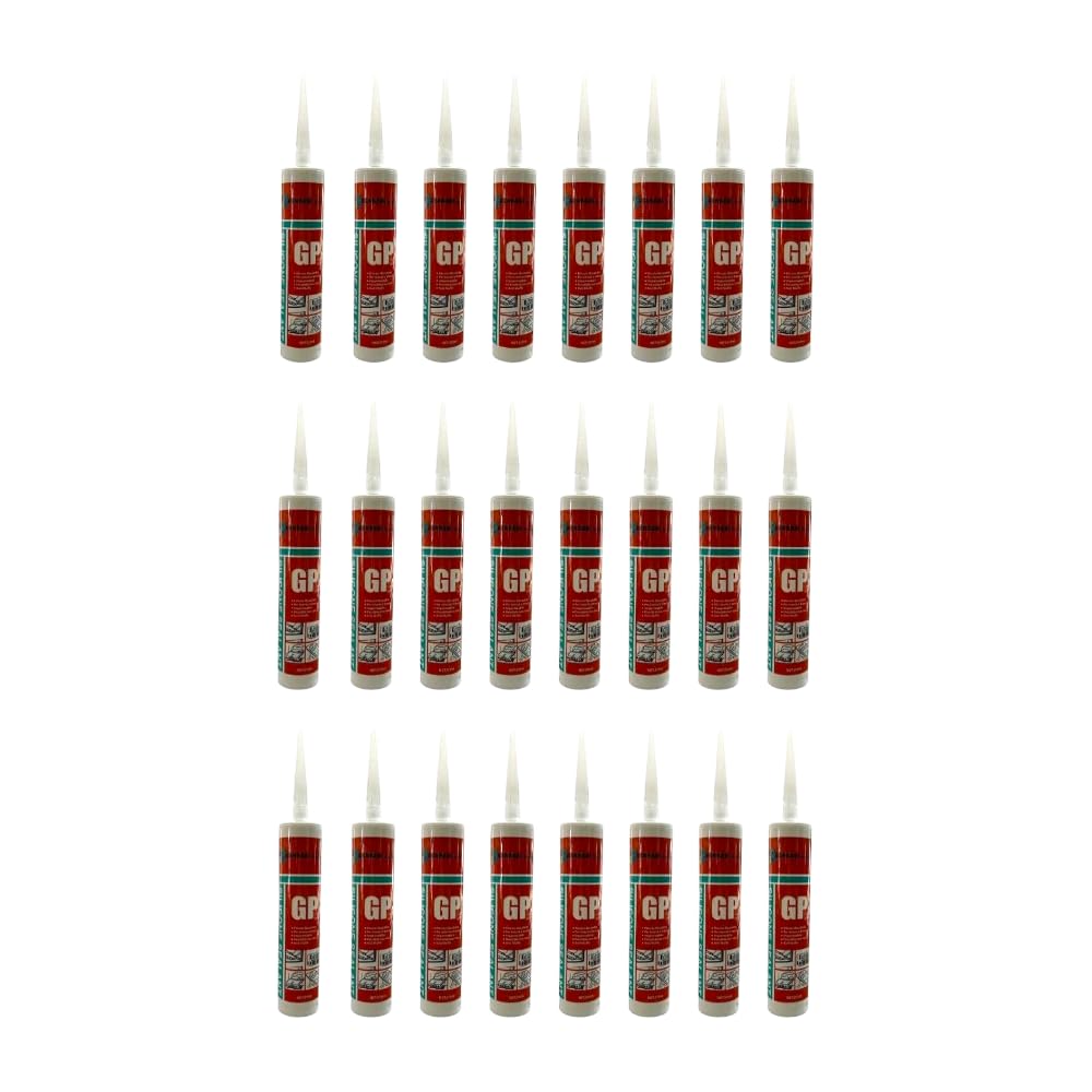 Silicone Acetico Trasparente Set da 12 o 24 Pezzi Sigillante Antimuffa per Vetro, Alluminio, Smalto, Ceramica, Adatto per Bagno e Cucina (24)