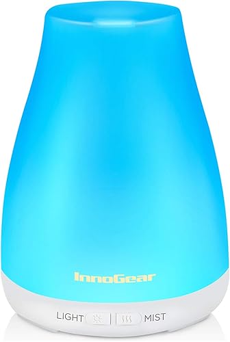 InnoGear - Difusor de aceites esenciales de aromaterapia 250 ml humidificador de vapor frío con luces Led de 7 colores y apagado automático sin agua