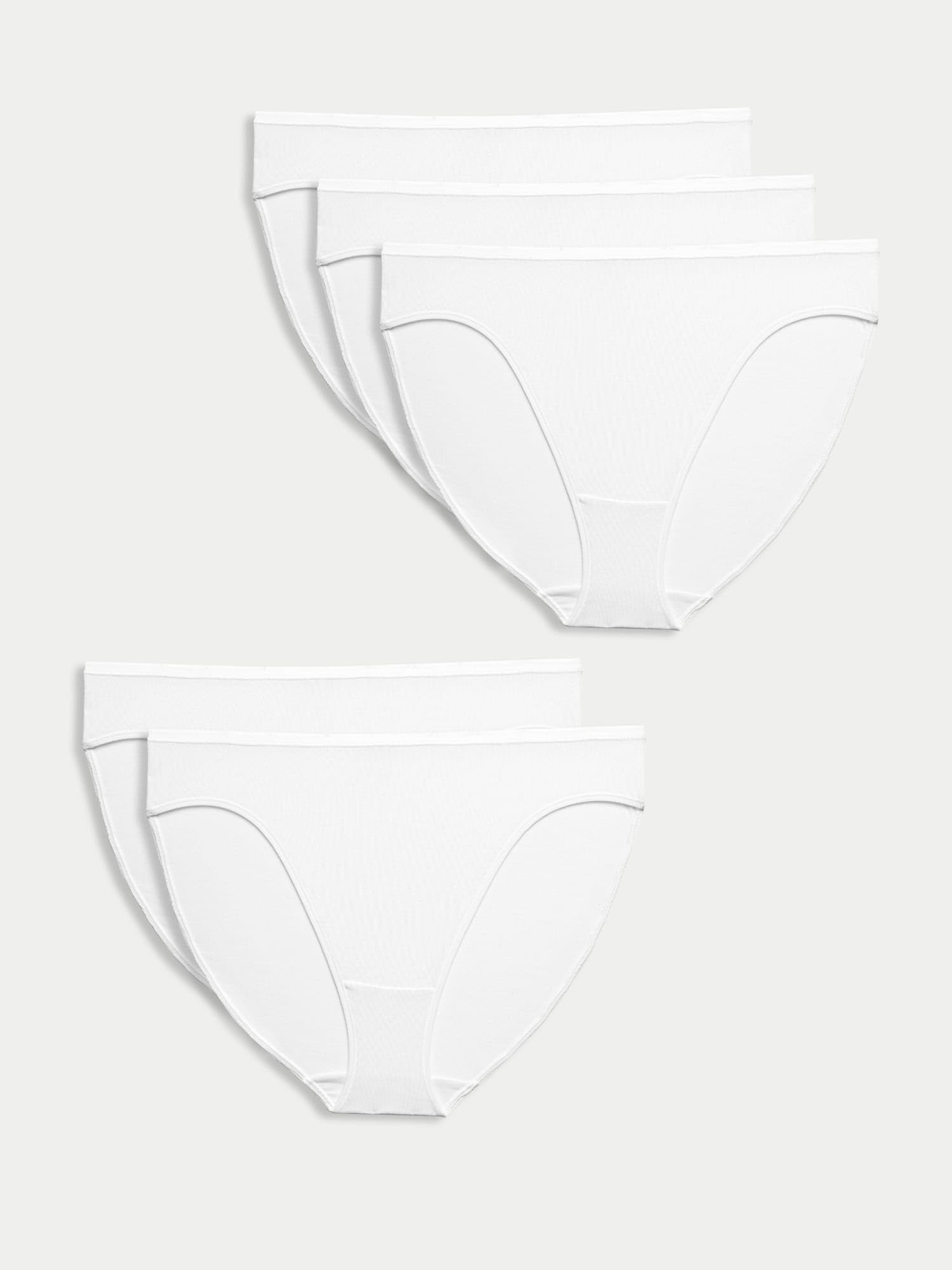 Marks & Spencer Braguitas de Pierna Alta de Algodón y Modal para Mujer Pack de 5