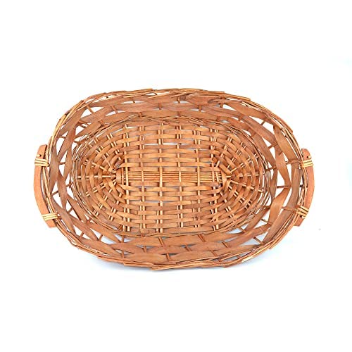 PZ 1 Cesto Natale Vimini Grande Marrone 60 X 40 X 13 CM Ideale PERCONFEZIONARE Regali di Natale, Natalizio, Cesto Vimini
