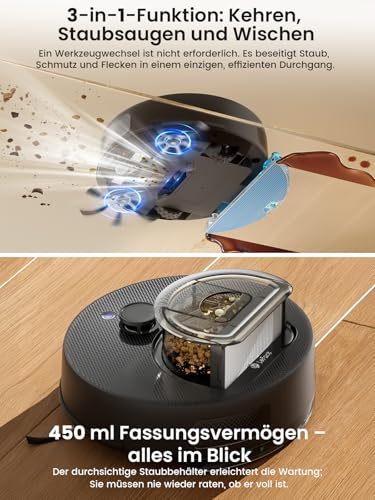 Lefant M330 Plus Saugroboter mit Wischfunktion, 5000 Pa – Ansicht 6