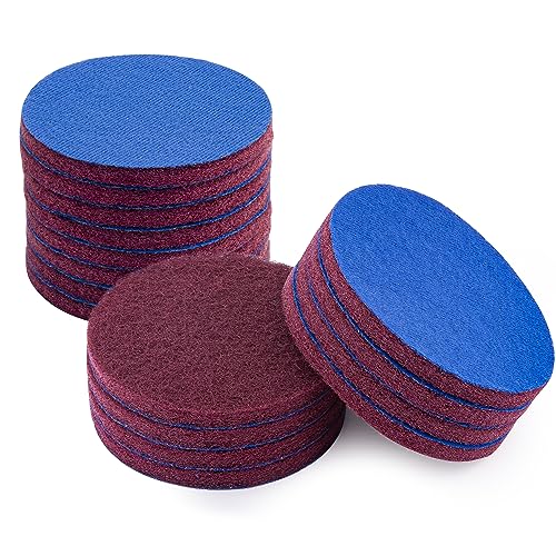 Marrio 16 PCS 5 Inch Flocking Scuff Pads, Drill Brush Attachment, Discs Polishing Scrub Pad Buffing Scouring Pads Cleaning Tools