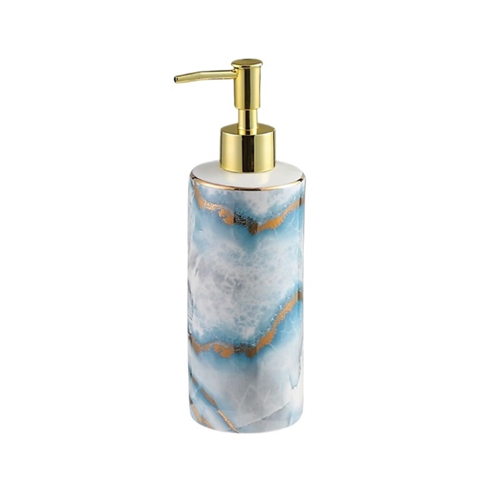 Cyairong-22 Blue Soap Dispenser 400Ml Light Luxury Ceramic Lotion Empty Press Bottle Shower Gel Shampoo Soap Dispenser(Blue)