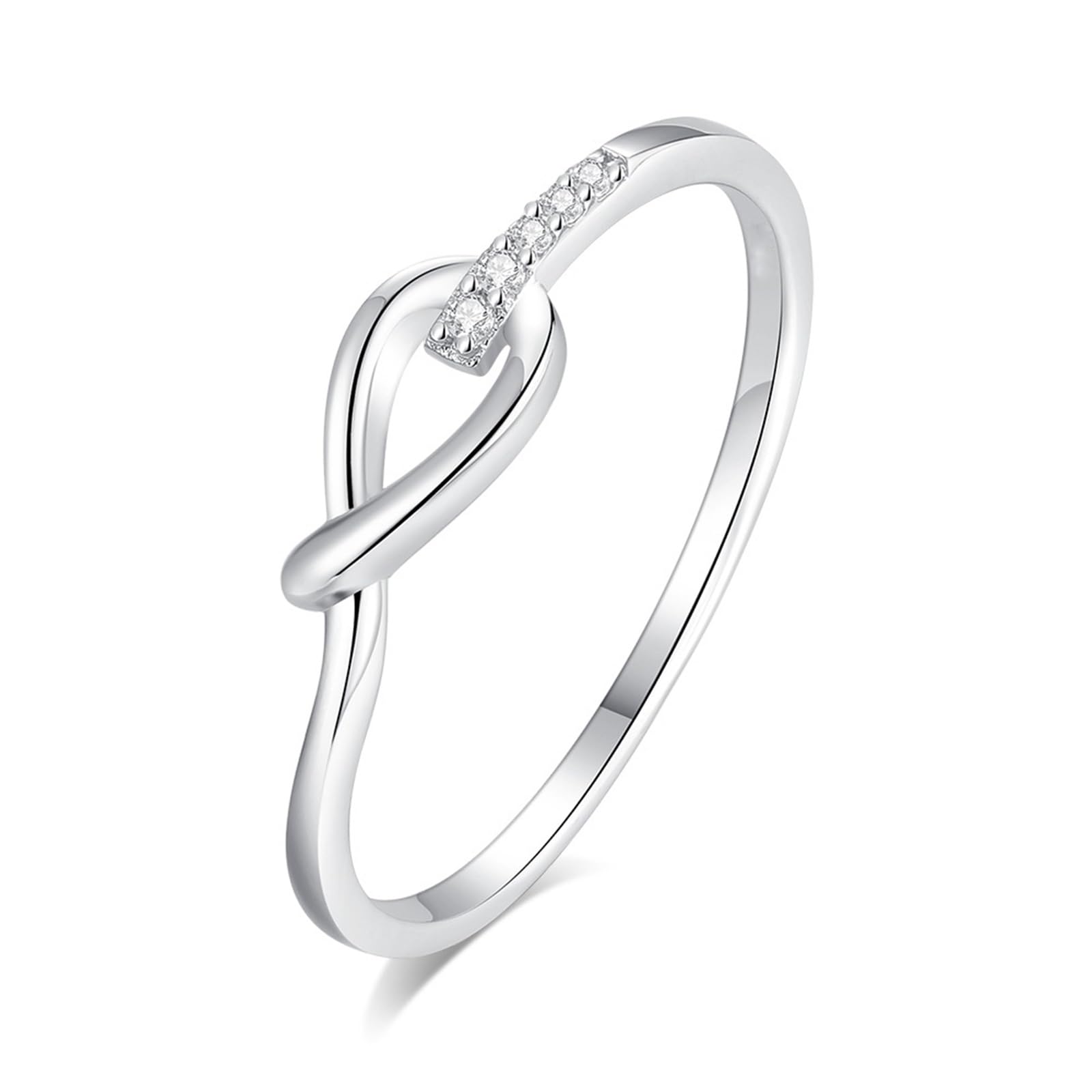 Anillo de boda para mujer, diamante y oro auténtico, oro blanco, delicado