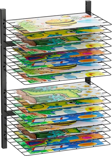Mocomax Wall Mount Art Drying Rack with Shelves