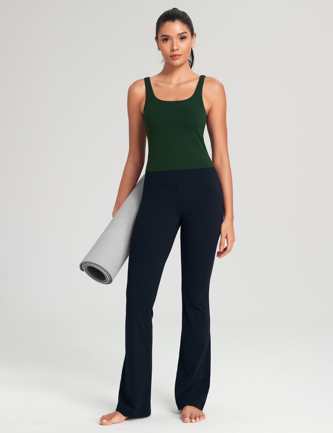 HeyNuts Zeal Bra Womens Scoop Neck Longline Sports Bras, U Back Workout Yoga Crop Tank Tops Padded A-D Cups *Updated Fit - Image 4