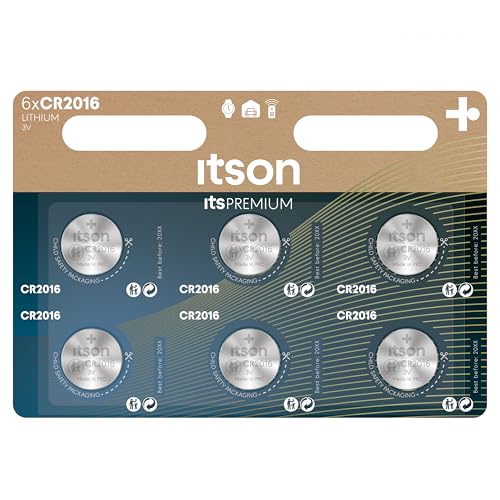 ITSON CR2016 Batterie a Bottone al Litio 3V, Confezione da 6