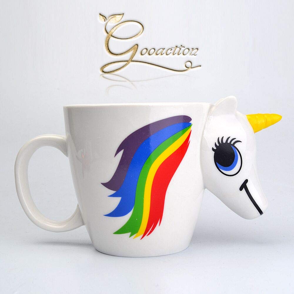 GOOACTION Color Changing Unicorn Magical Coffee Mug Ceramic Rainbow 3D Heat  Sensitive Tea Mugs Cup for Kids Girls Women : Amazon.sg: Home