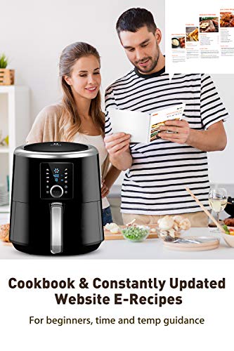 OMORC Habor Air Fryer, 6 Quart Pot & 5.8QT Basket, 1800W Fast Large Hot Air Fryers & Oilless Cooker w/Presets, LED Touchscreen(for Wet Finger)/Roast/Bake/Keep Warm, Suitable for Dishwasher, Nonstick - Thumbnail 2