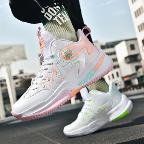 Teen Boys Girls Basketball Shoes, High Performance Durable Court Sneakers Non-Slip Shock-Absorbing for Indoor Outdoor3