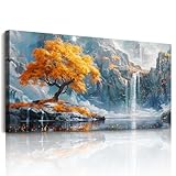 hyidecorart Quadri Moderni Soggiorno, Naturale Stampe da Parete, Quadro Arancione Giallo A...