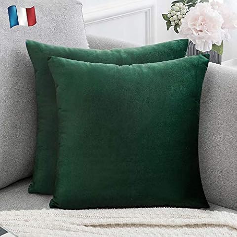 Housse de Coussin Velours Vert Douceur De Plumes Cover