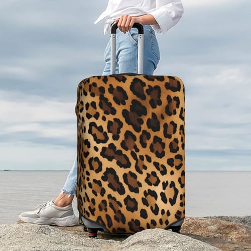 Travel Luggage Cover Elastic Suitcase Protector Washable Baggage Covers Fit For 22-24 Inch Luggage Retro Leopard Cheetah Animal Print Suitcase Cover M 7
