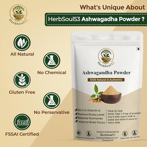 Image of 100 Grams Organic Ashwagandha Powder 100% Pure & Natural Ashwagandha Root Powder For Stress Management, Muscle Recovery, Strength | Withania Somnifera Churna Supplements | Immunity Booster Ayurvedic Powder
