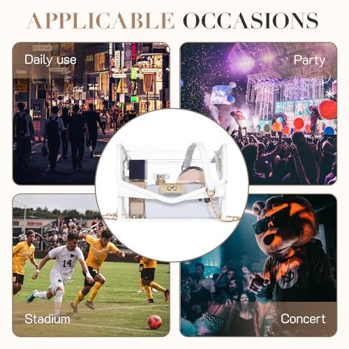 Image of Missnine Clear Bag for Stadium Events Clear Crossbody Purse Stadium Approved Women Transparent Shoulder Bag for Concerts