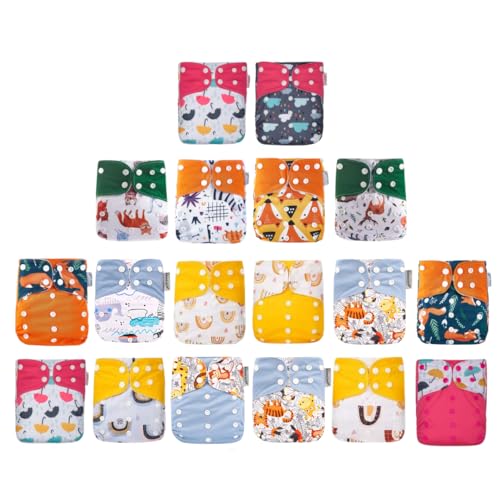 KaWaii Baby 18 One Size Cloth Diaper Shells, Adjustable Washable Reusable Waterproof Pocket Diaper Shells use with One Size Cloth Diapers 8-36 lbs