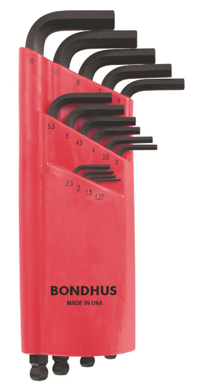 Bondhus 10995 Set of 15 Balldriver L-wrenches, ProGuard Finish, sizes 1.27-10mm