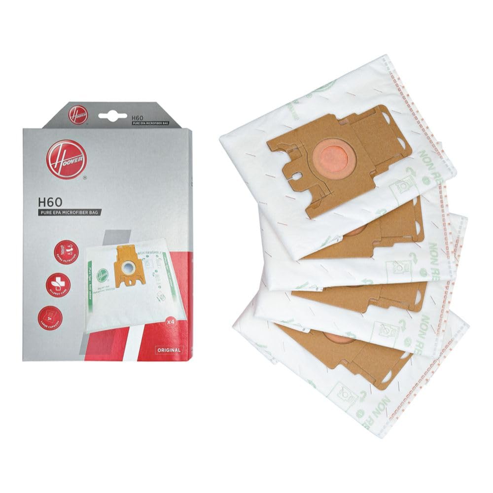 Hoover Hoover 35600392 H60 Anti Odour Filtration Bags Sensory Purepower, Paper, White