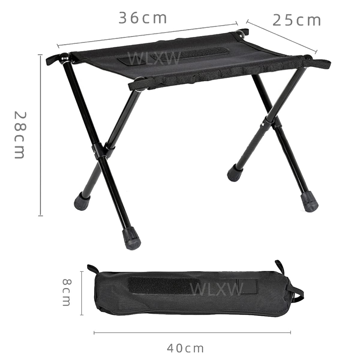 WLXW Tabouret Pliant Portable Tactique en Alliage Facile À Ranger Tabouret De Camping Léger, pour Voyage Pêche Randonnée Jardinage Pique-Nique Plage Barbecue en Plein Air